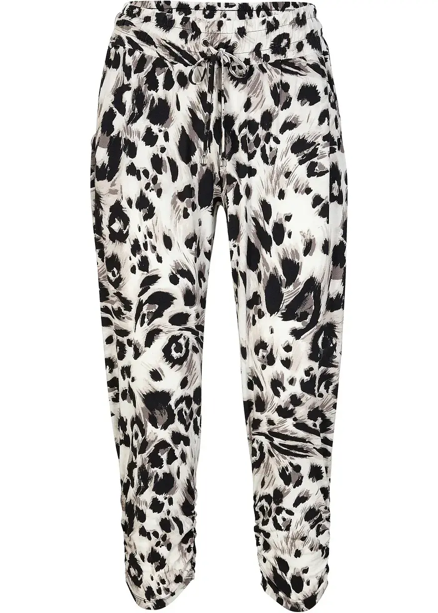 bonprix Moderne Jersey-Hose mit Leo Druck - schwarz - Damen