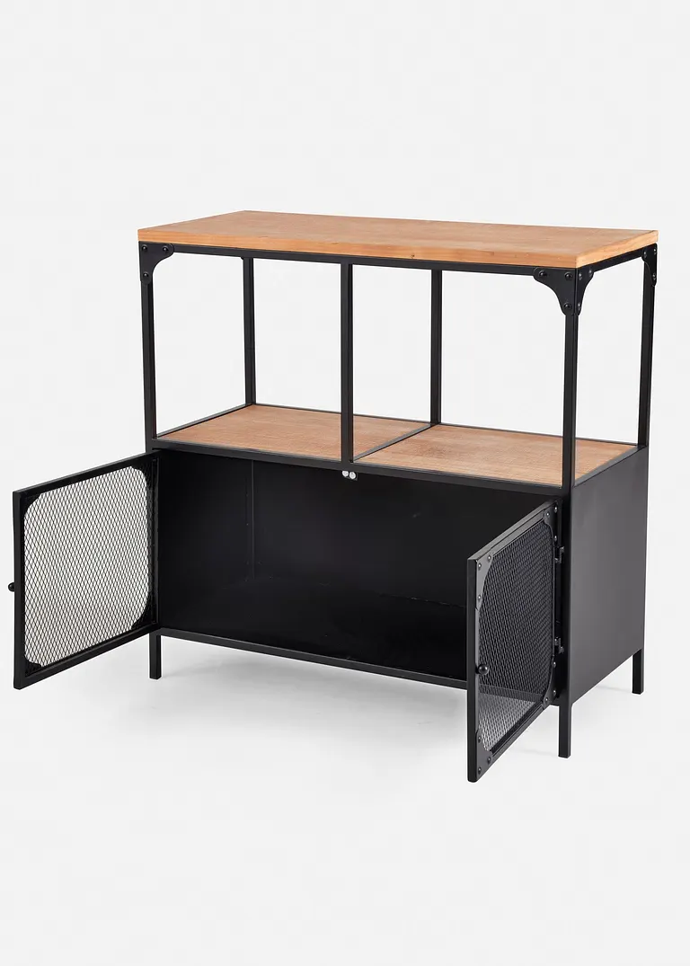 Bonprix Moderne Kombi Aus Holz Und Metall - Schwarz Schmal