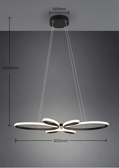 Bonprix Moderne LED-Pendelleuchte Mit 3000K Warmweißem Licht - Schwarz