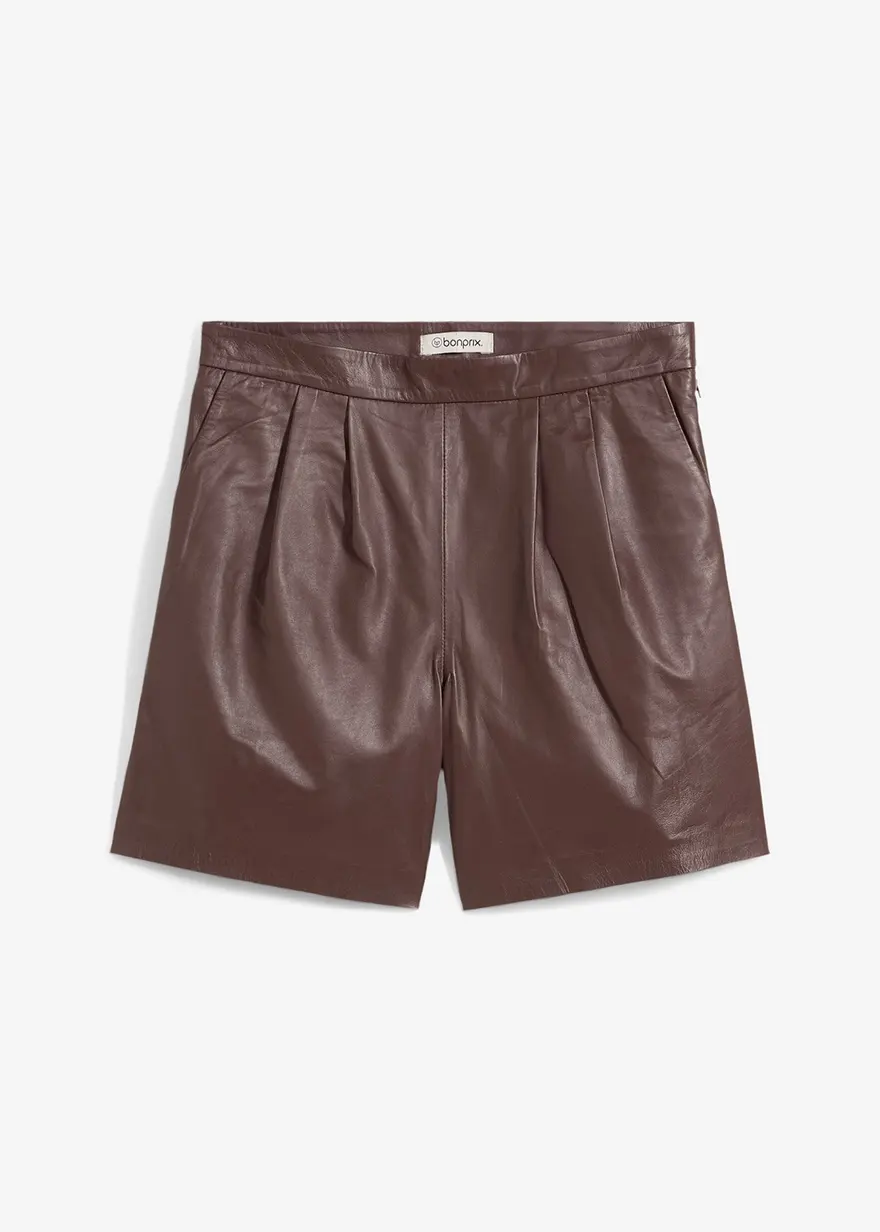 bonprix moderne Leder-Shorts aus weichem Lammnappa - braun