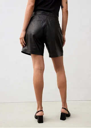 Bonprix Moderne Leder-Shorts Aus Weichem Lammnappa - Schwarz