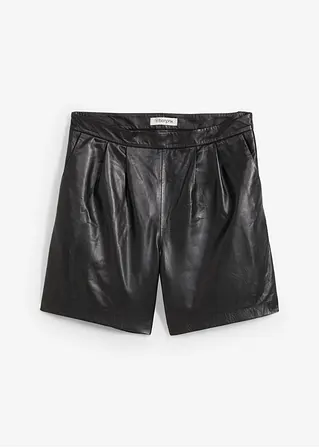 bonprix moderne Leder-Shorts aus weichem Lammnappa - schwarz