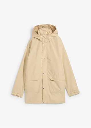 bonprix moderne Longjacke mit Kapuze und aufgesetzten Taschen - beige