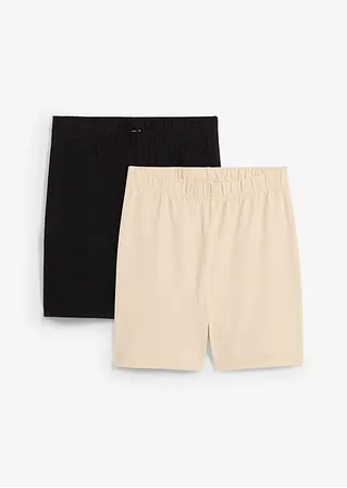 bonprix Moderne Radlerhose aus Bio-Baumwolle - schwarz/hellsand