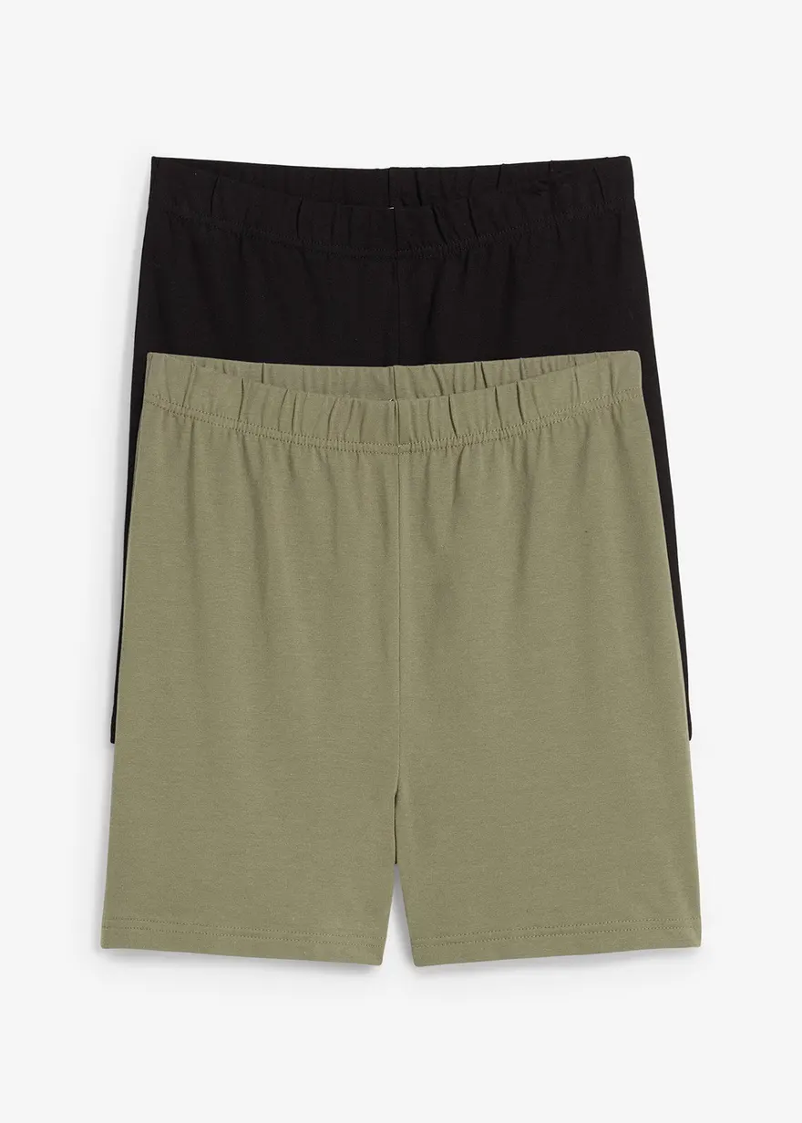 bonprix Moderne Radlerhose aus Bio-Baumwolle - schwarz/oliv