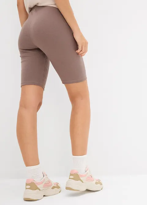 Bonprix Moderne Ripp-Radlerhose Aus Bio-Baumwolle - Hellsand/mittelbraun