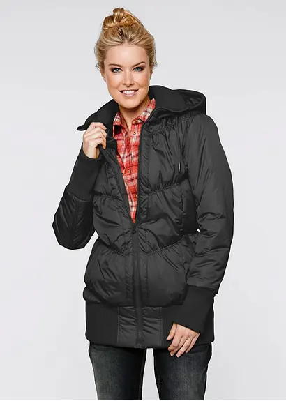Bonprix Moderne Stepp-Jacke Mit Kapuze In Figurformender Passform - Damen