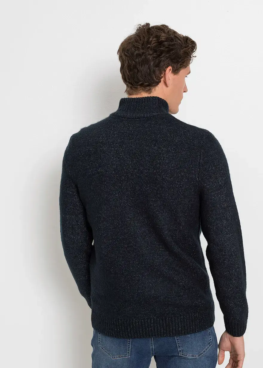 Bonprix Moderne Strickjacke Mit Reißverschluss - Blau - Herren