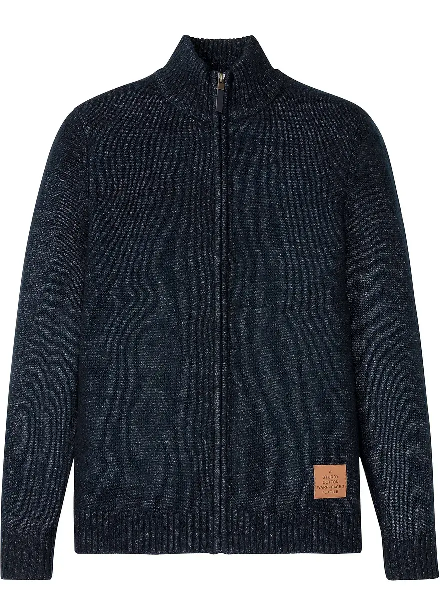 bonprix Moderne Strickjacke mit Reißverschluss - blau - Herren
