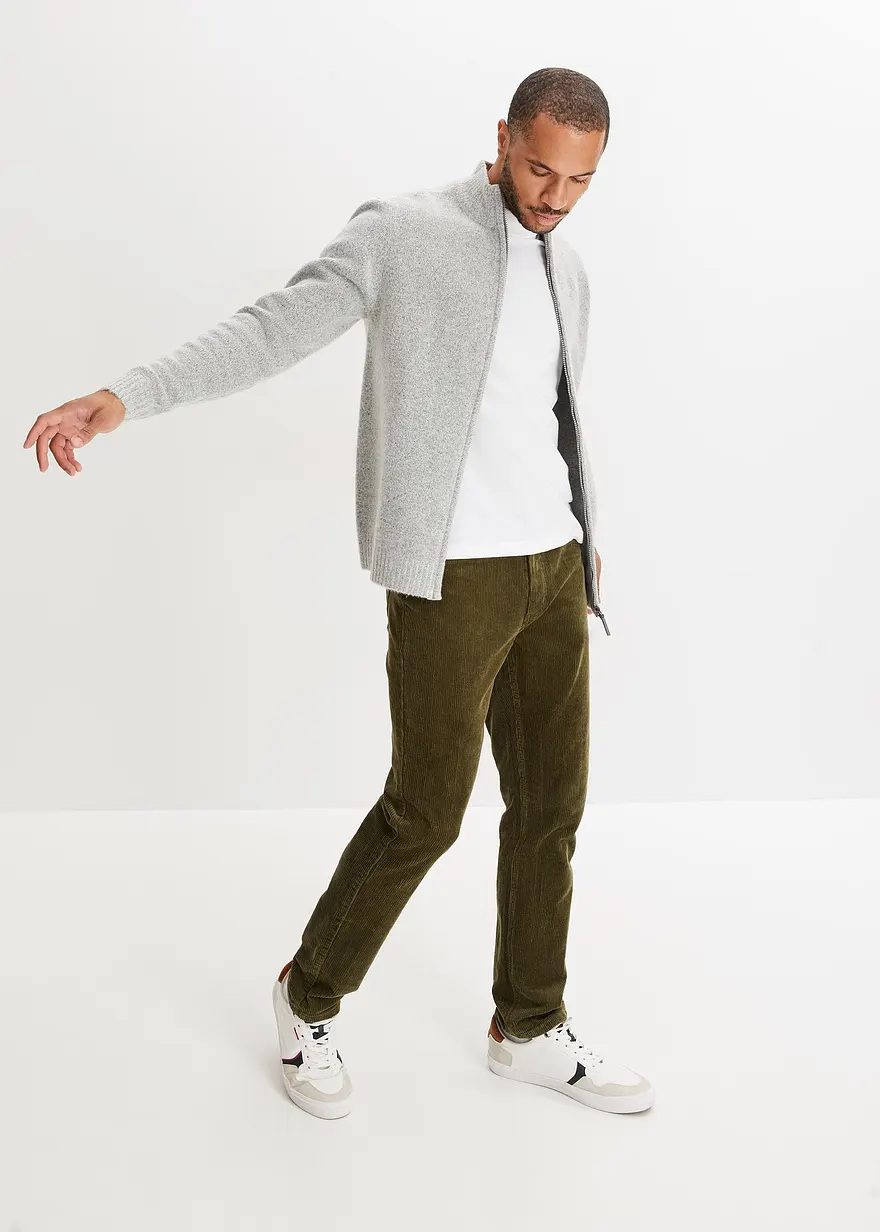 Bonprix Moderne Strickjacke Mit Reißverschluss - Grau - Herren
