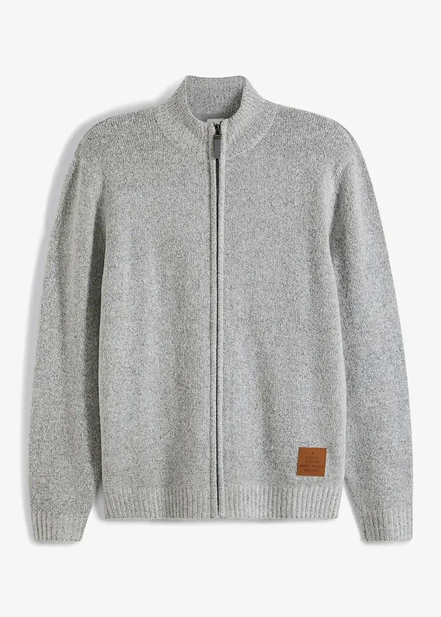 bonprix Moderne Strickjacke mit Reißverschluss - grau - Herren