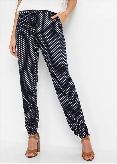 Bonprix Moderne Weite Hose Mit Gummibund - Blau - Damen