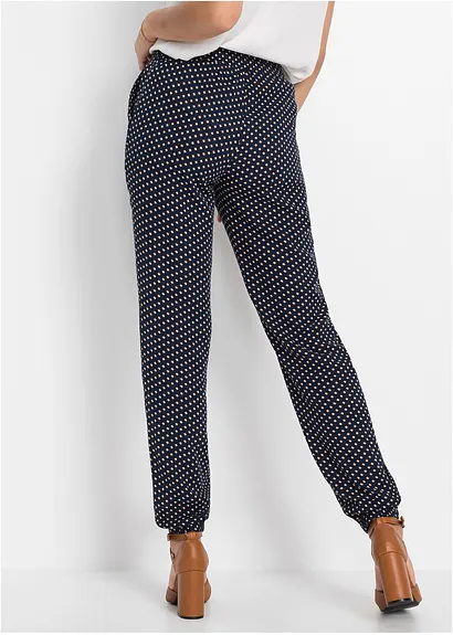 Bonprix Moderne Weite Hose Mit Gummibund - Blau - Damen
