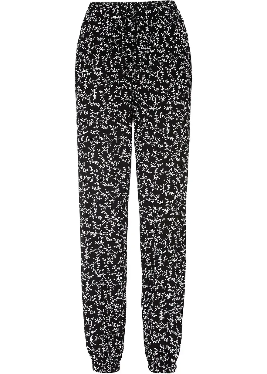 bonprix Moderne weite Hose mit Gummibund - schwarz - Damen