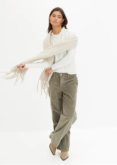 Bonprix Moderne Weitgeschnittene Hose - Grau Regular - Damen