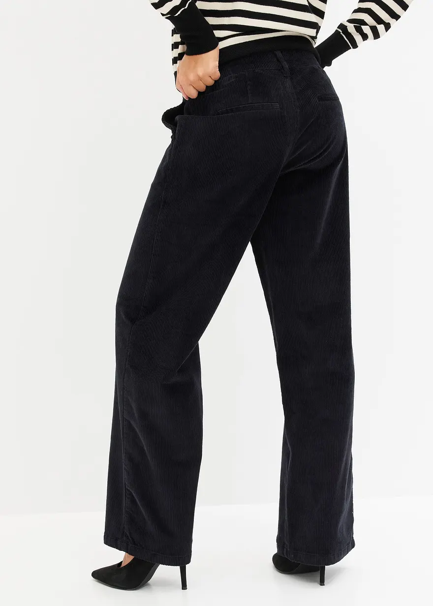 Bonprix Moderne Weitgeschnittene Hose - Schwarz Regular