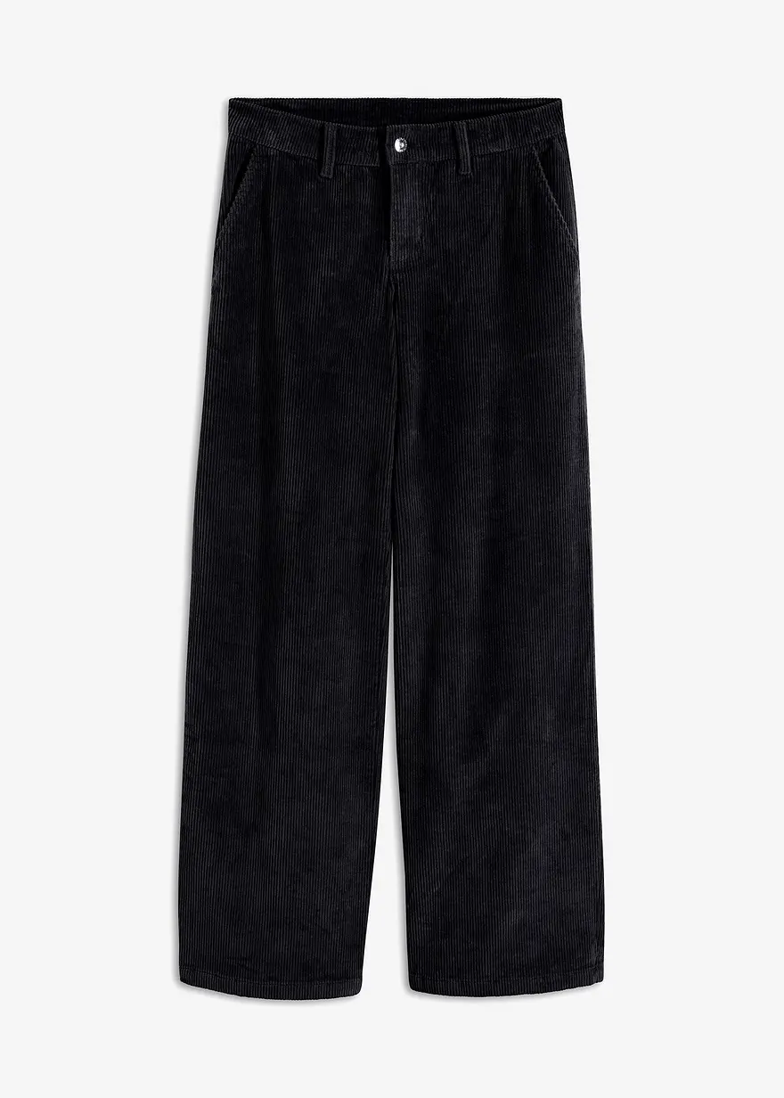 bonprix Moderne weitgeschnittene Hose - schwarz regular