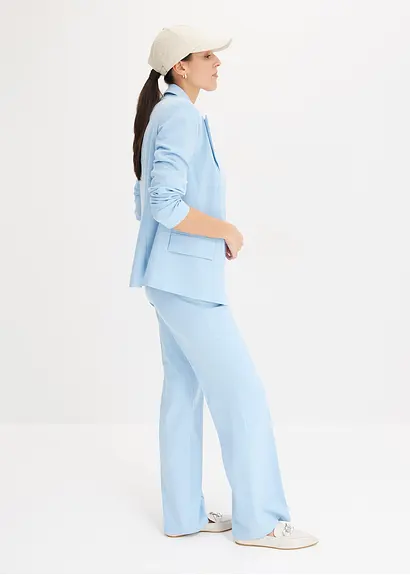 Bonprix Moderner Blazer Mit Doppelter Knopfreihe - Blau Regular - Damen