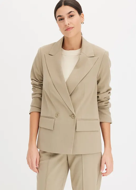 Bonprix Moderner Blazer Mit Doppelter Knopfreihe - Grün Regular - Damen