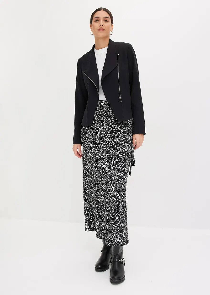 Bonprix Moderner Blouson Mit Reißverschluss - Schwarz - Damen