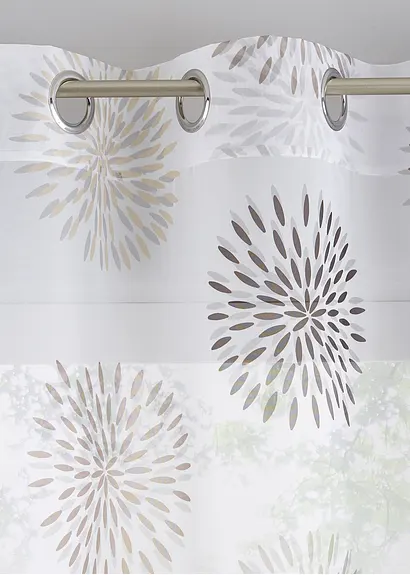 Bonprix Moderner Druck Auf Transparentem Gardinenschal - Braun Ösen