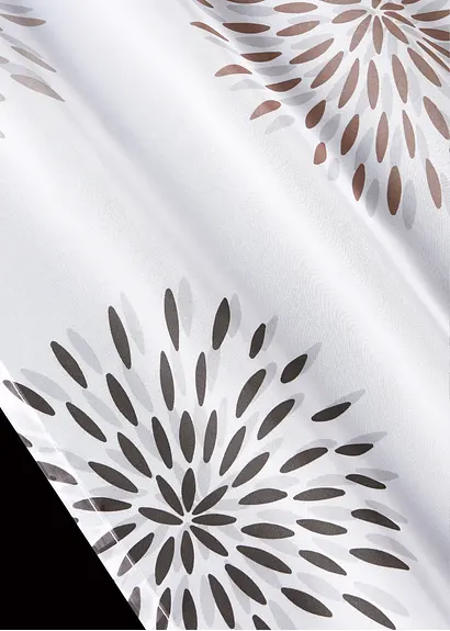 Bonprix Moderner Druck Auf Transparentem Gardinenschal - Braun Ösen