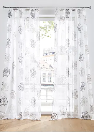 bonprix Moderner Druck auf transparentem Gardinenschal