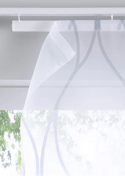 Bonprix Moderner Flächenvorhang Mit Zartem Druck - Weiß Klettschiene