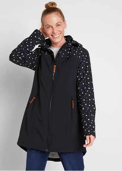 Bonprix Moderner Funktions-Softshell-Parka Mit Kapuze - Schwarz