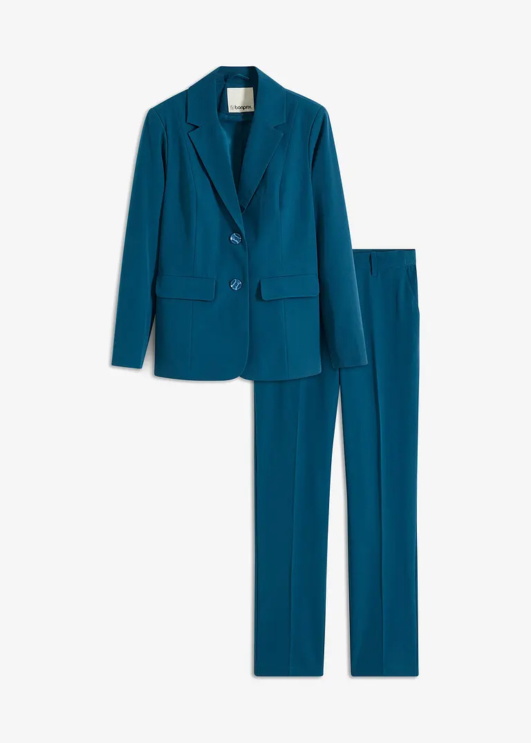 bonprix Moderner Hosenanzug mit Viskose-Anteil - blaupetrol petite