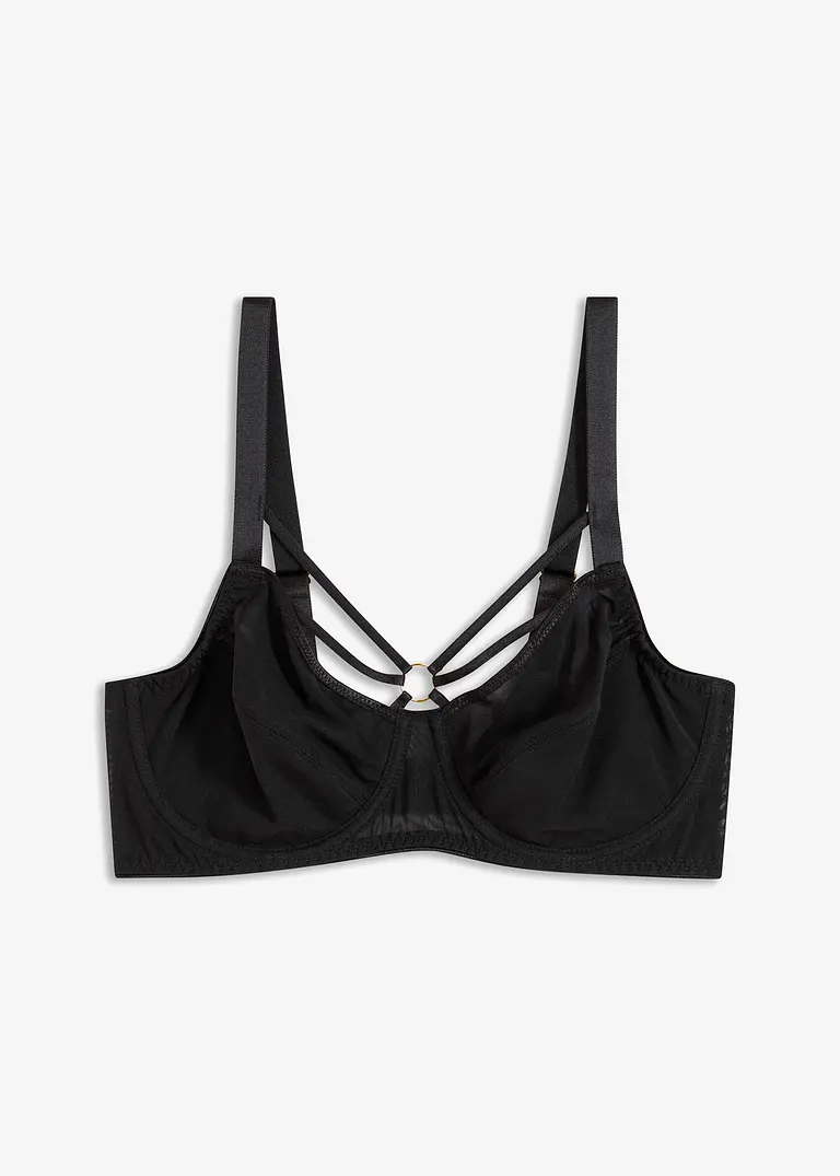 bonprix moderner Minimizer-BH mit dekorativen Straps - schwarz Cup D