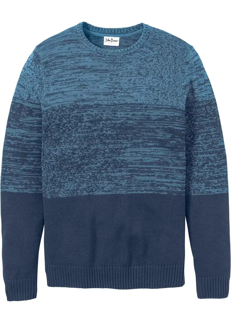 bonprix Moderner Pullover im Blockstreifen-Look mit mehr Komfort - blau