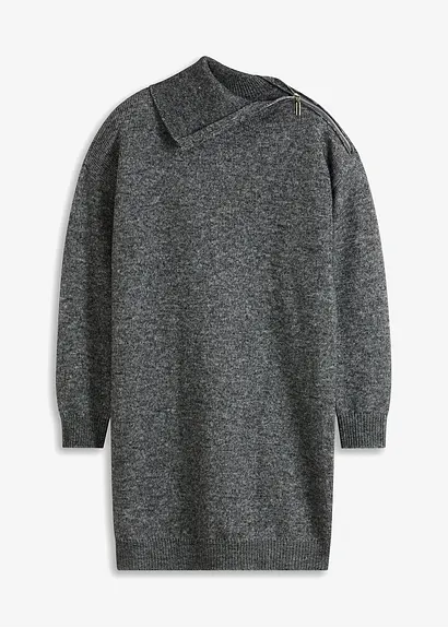 Bonprix Moderner Pullover Mit Einem Rollkragen Mit Schalkrangen Und Funktionalem Reißverschluss