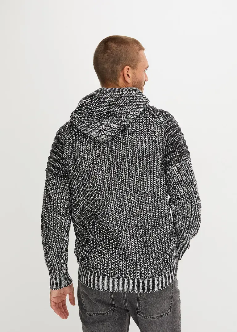 Bonprix Moderner Pullover Mit Kapuze - Schwarz - Herren