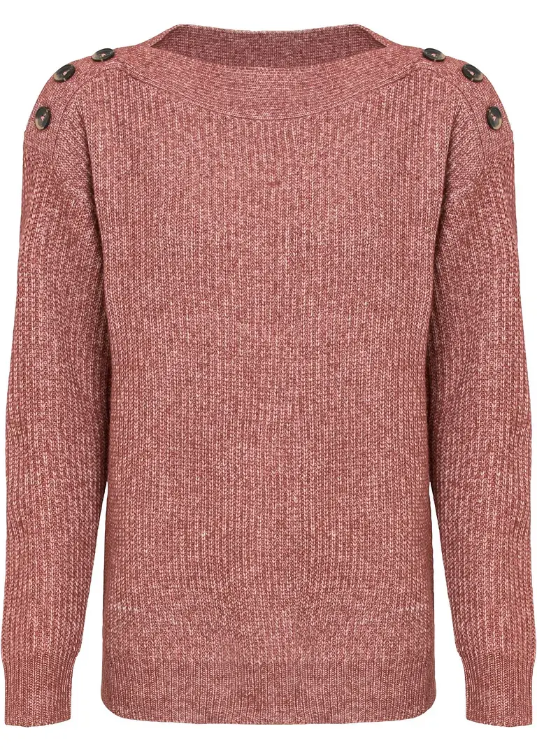 bonprix Moderner Pullover mit Knopfverzierung - rosa - Damen