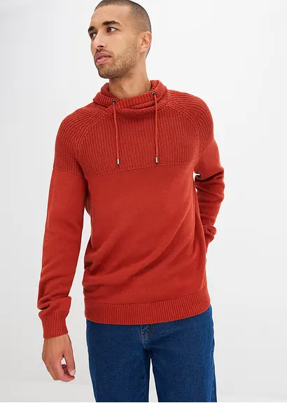 Bonprix Moderner Pullover Mit Schalkragen - Braun - Herren