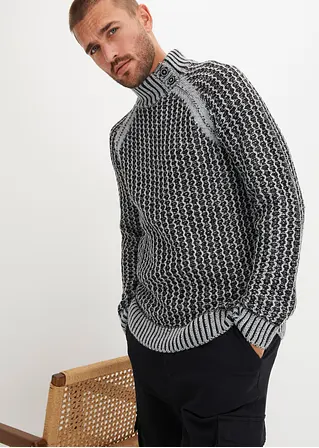 Bonprix Moderner Pullover Mit Stehkragen - Schwarz - Herren