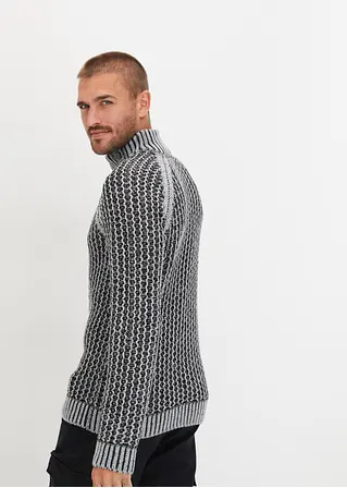 Bonprix Moderner Pullover Mit Stehkragen - Schwarz - Herren
