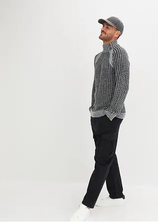 Bonprix Moderner Pullover Mit Stehkragen - Schwarz - Herren