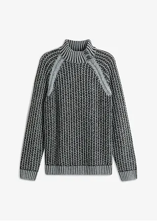 Bonprix Moderner Pullover Mit Stehkragen - Schwarz - Herren