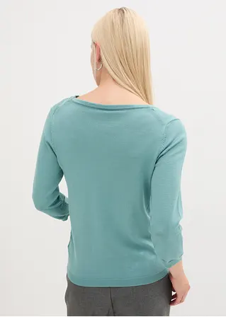 Bonprix Moderner Pullover Mit Stylischen Details - Blau - Damen