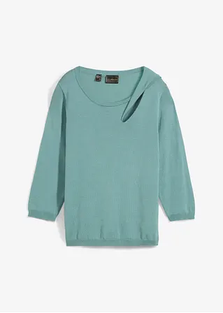 bonprix moderner Pullover mit stylischen Details - blau - Damen