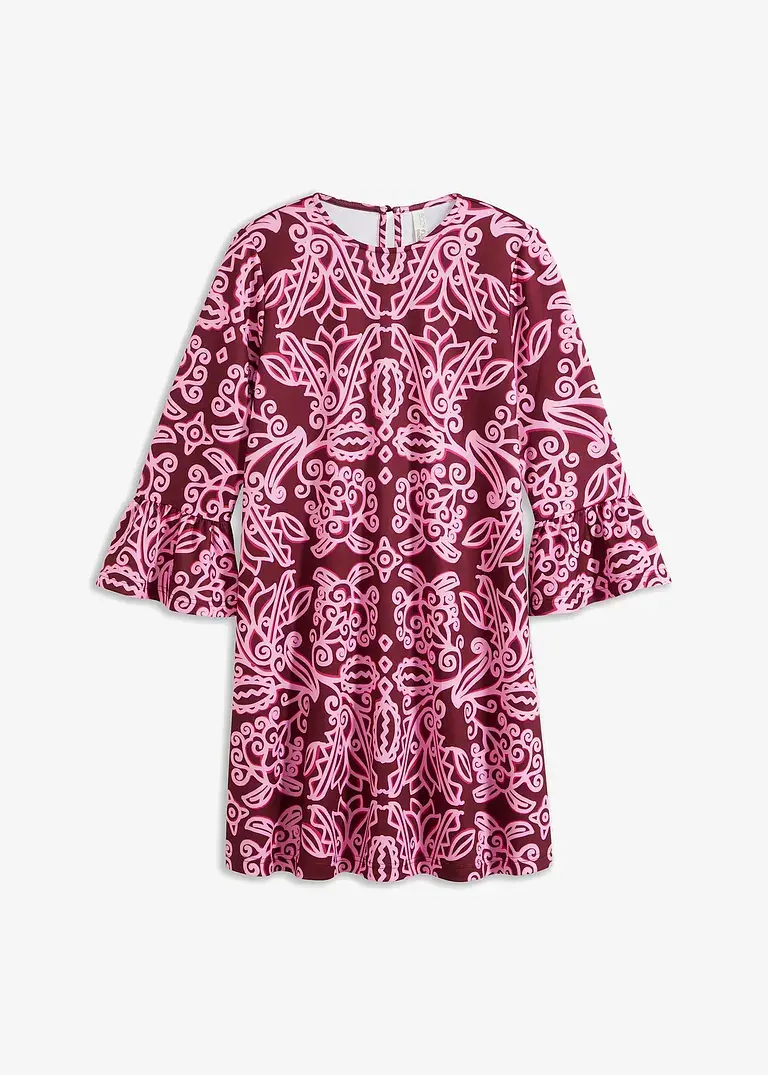 bonprix Modernes ausgestelltes Kleid mit Volantärmeln - rosa