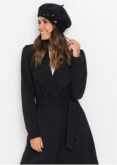 Bonprix Modernes Barett Mit Kleinen Nieten - Schwarz - Damen