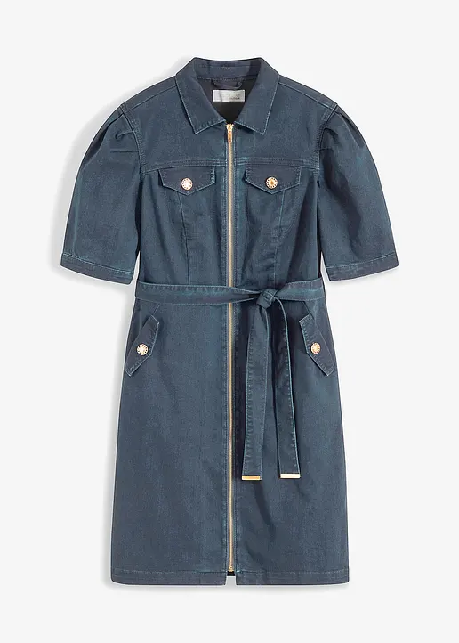 bonprix Modernes Jeanskleid mit tollem Gürtel - blau - Damen
