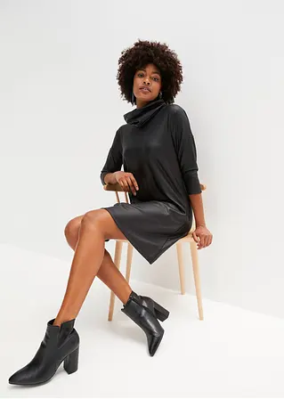 Bonprix Modernes Kleid Aus Lederimitat Mit Schalkragen In Mini-Länge