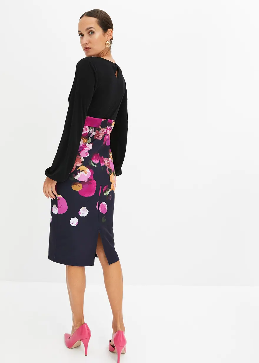 Bonprix Modernes Kleid Im Businesslook - Schwarz - Damen