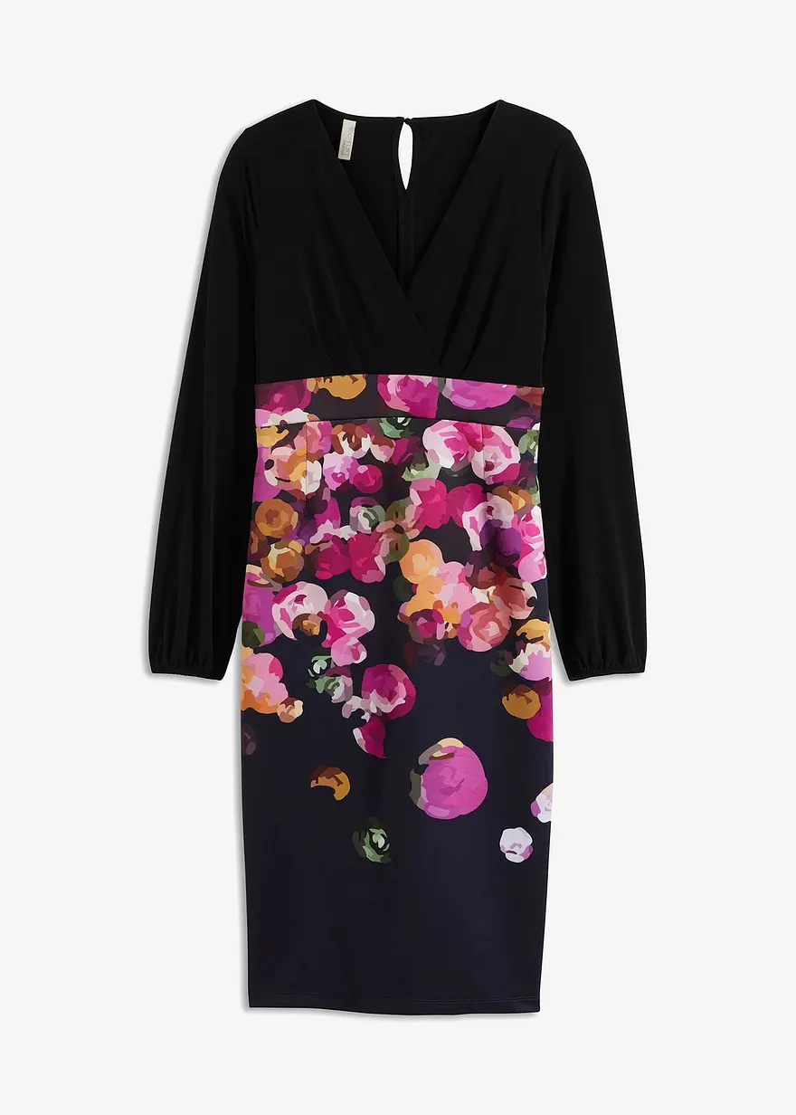 bonprix Modernes Kleid im Businesslook - schwarz - Damen