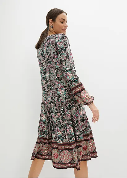 Bonprix Modernes Kleid Im Tunika-Stil - Schwarz Petite - Damen