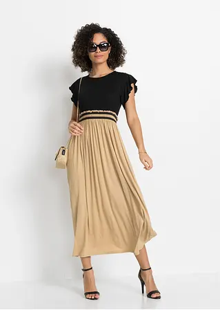 Bonprix Modernes Kleid In 2 In 1 Optik - Schwarz - Damen